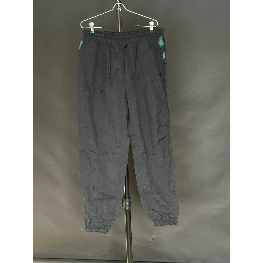 Vintage Authentic 90s Nike Mens XL Warmup Pants Black Green Joggers Black Tag‎